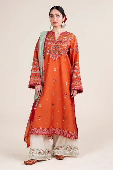 Zara Shahjahan Embroidered Dhanak 3pc