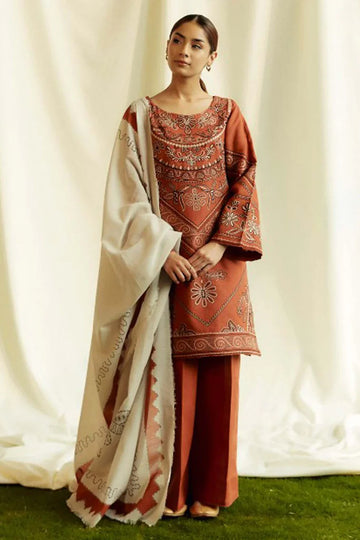 3 Piece Unstitched Heavy Embroidered Suit